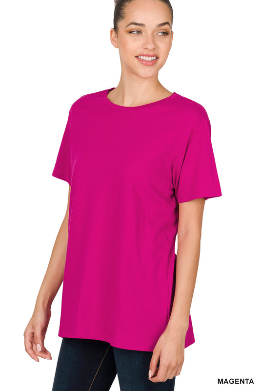 COTTON SHORT SLEEVE ROUND NECK TEE