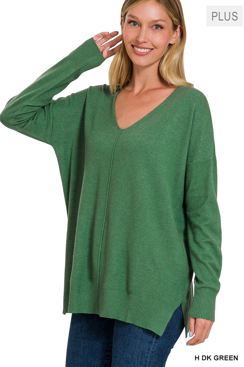 Front seam sweater