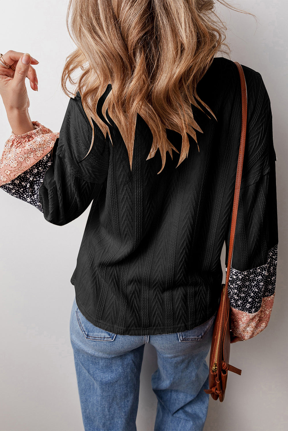 トップス Eaphi volume sleeve jacquard blouse VOLUME JACQUARD TOP ZW COLLECTION - Brown | ZARA United States